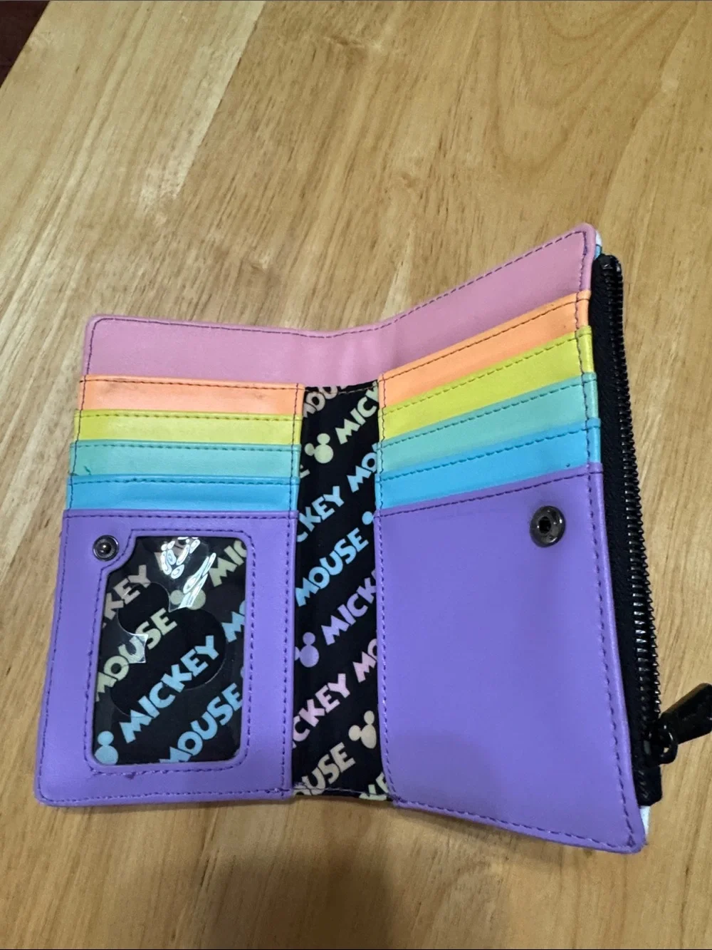 Loungefly White Wallet with Pastel Mickey Mouse Print